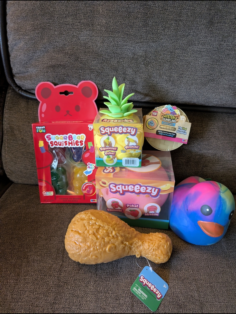 Pineapple, Peach, Drumstick, Duck, Dumpling & Scented Bear Squishies